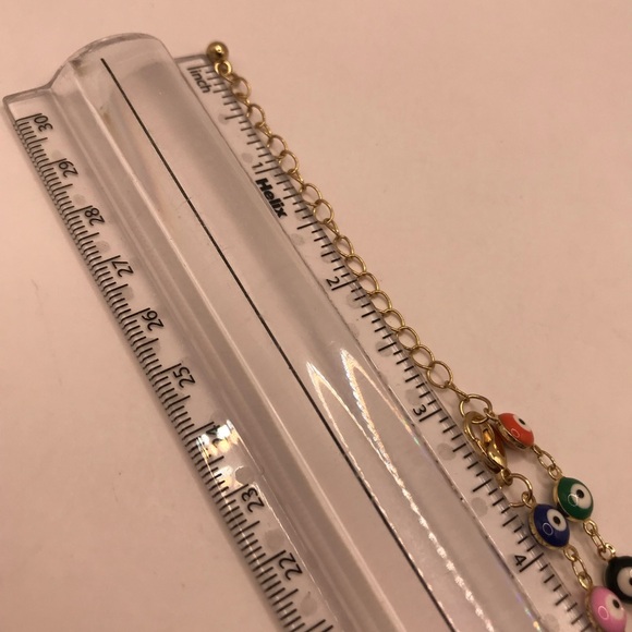 Enamel Multi Colored Evil Eyes Necklace - Picture 5 of 7